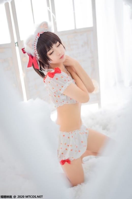 [喵糖映画]VOL.155 草莓印花小夜衣 [45P/478M]-1